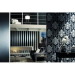 TAPET P+S GERMANIA, MODEL DUNGI, NEGRU CU ARGINTIU, LAVABIL, VLIES, COD 1334640 - imagine 2