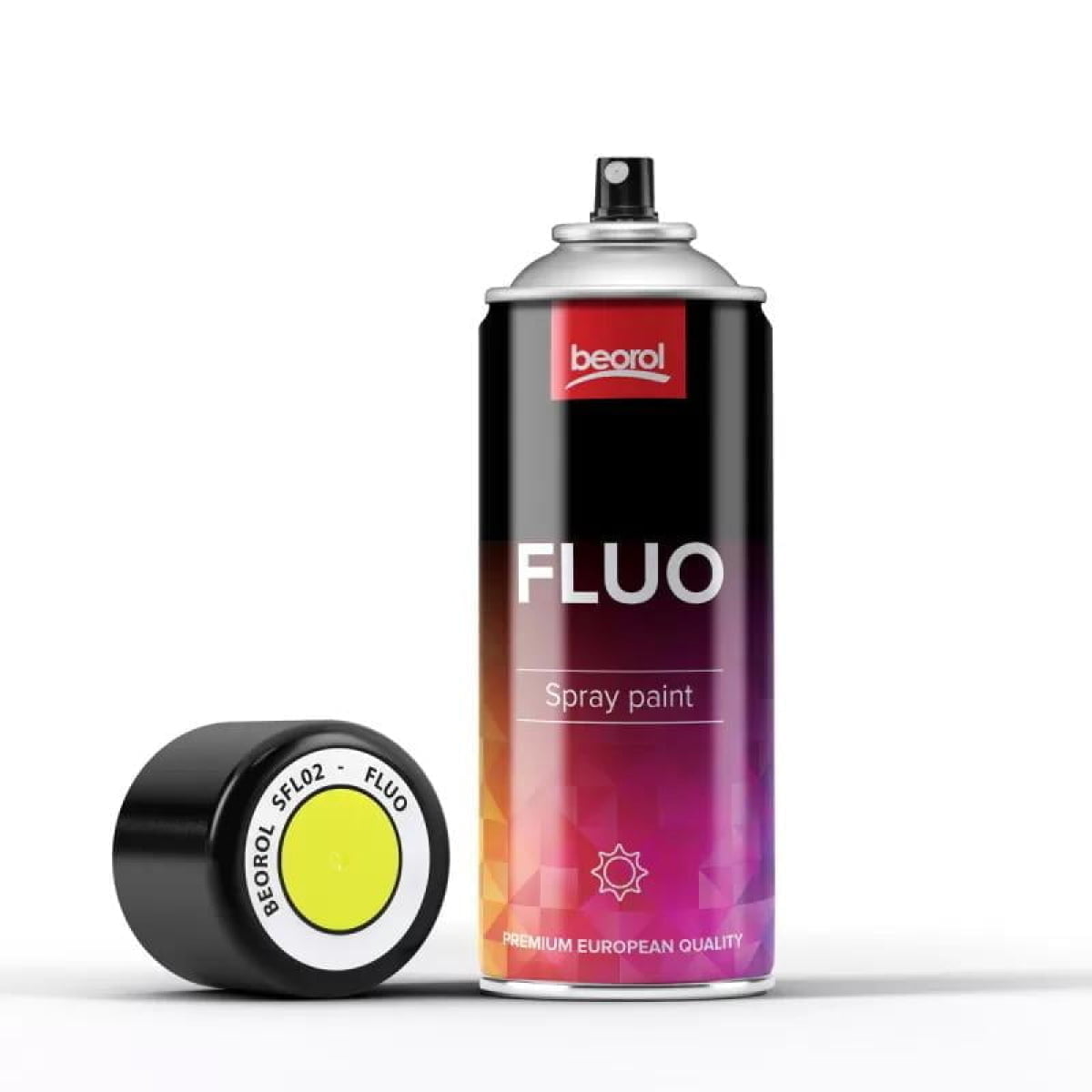 Spray fluorescent, galben, SFL02, 400 ml, Beorol - imagine 5