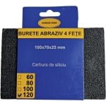 Burete abraziv, 4 fețe, gr 120 - imagine 2
