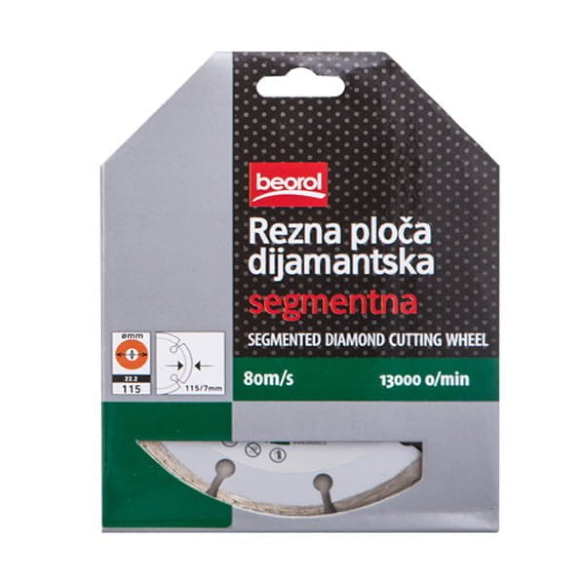 Disc diamantat, 115 mm, segmentat, RPDS115, Beorol - imagine 2