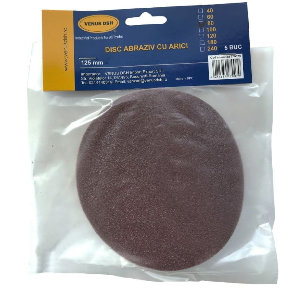 Disc abraziv cu arici, 125 mm, gran. 60 - imagine 2