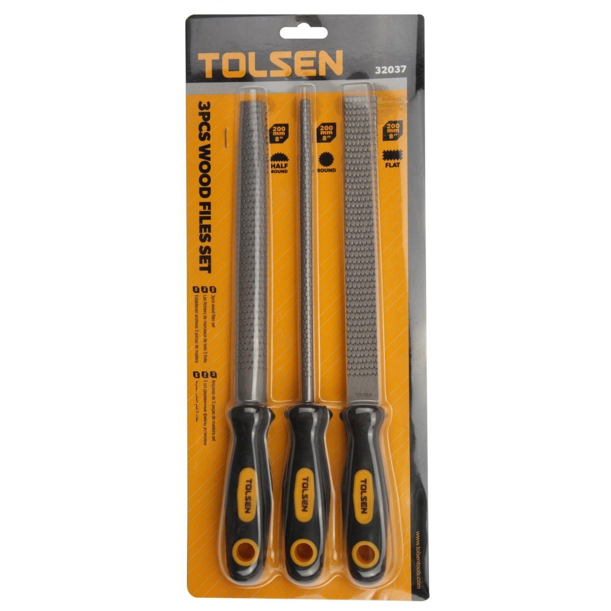 Pile pentru lemn, set 3 buc, 200 mm, 32037, Tolsen - imagine 2