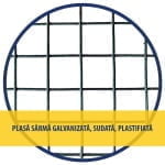 Plasa sarma sudata, plastifiata, 1m-16 x 16 x 1.2 mm - imagine 2
