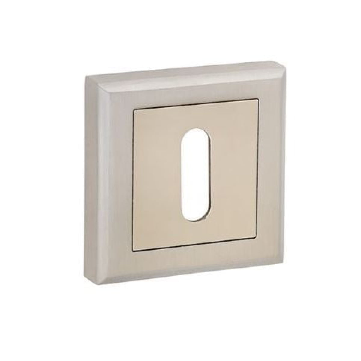 t3-30 Rozeta patrata pentru usa, clasic, crom satinat, T3-30 - imagine 1