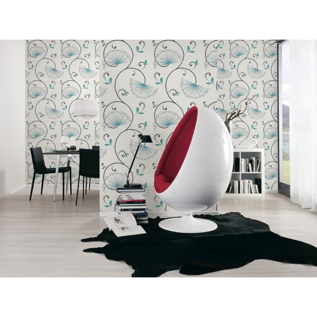 Tapet hartie, model floral, 10 x 0.53 m, 961171, AS Creation San Francisco - imagine 2