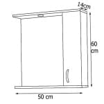 Oglinda baie, cu dulap, 50 cm, alb, promo BadenMob - imagine 3