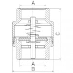Supapa sens cu arc, cu element inchidere din alama, 1", ZZM3, Ferro - imagine 2