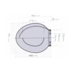 Capac WC, din polipropilena, inchidere standard, alb, 395 x 480 mm, 40301 - imagine 3