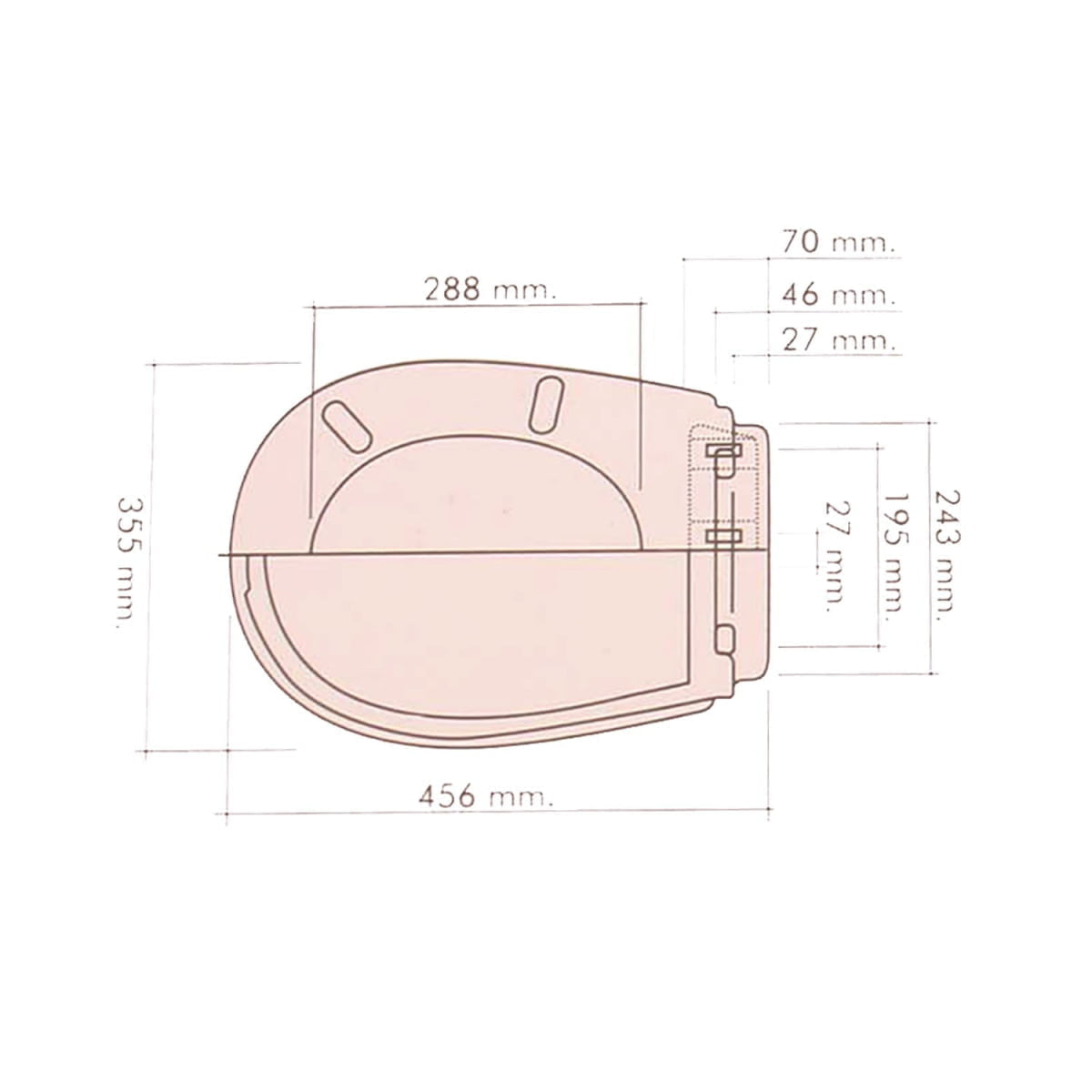 Capac WC, din plastic, inchidere standard, alb, 356 x 456 mm, Olympia - imagine 4
