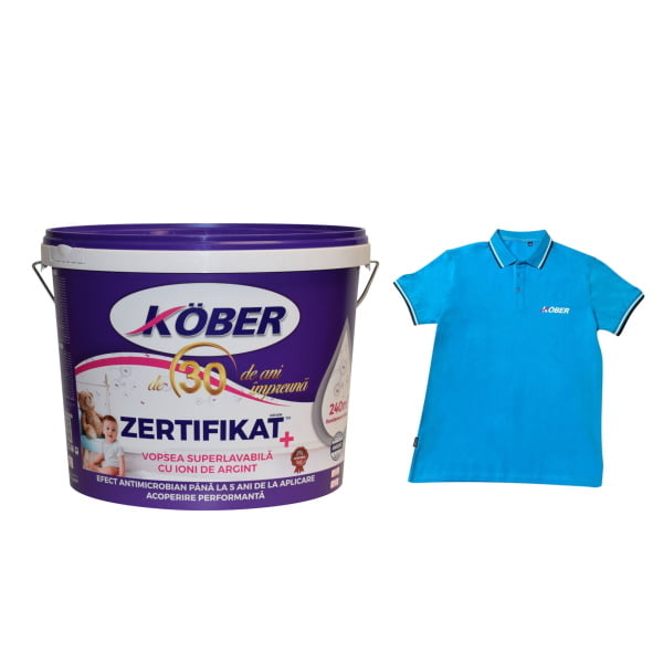 Vopsea lavabila pentru interior, Zertifikat, + tricou polo CADOU, Kober