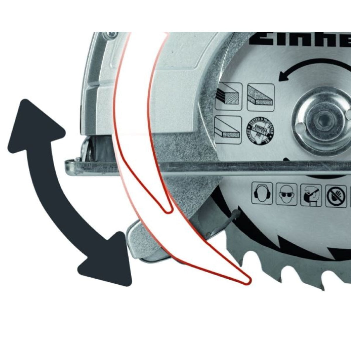 Fierastrau circular de mana 1400 W, TC-CS 1400, Einhell - imagine 4