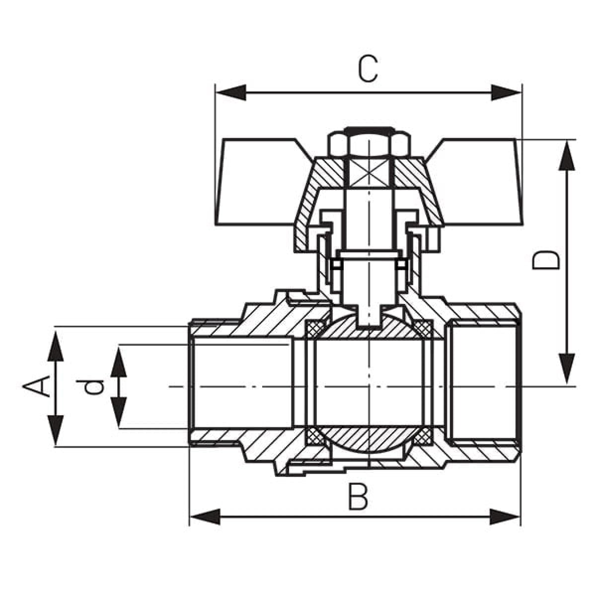 KM11 (1) Robinet de trecere cu bila, standard plus, FI-FE, 1" - imagine 2