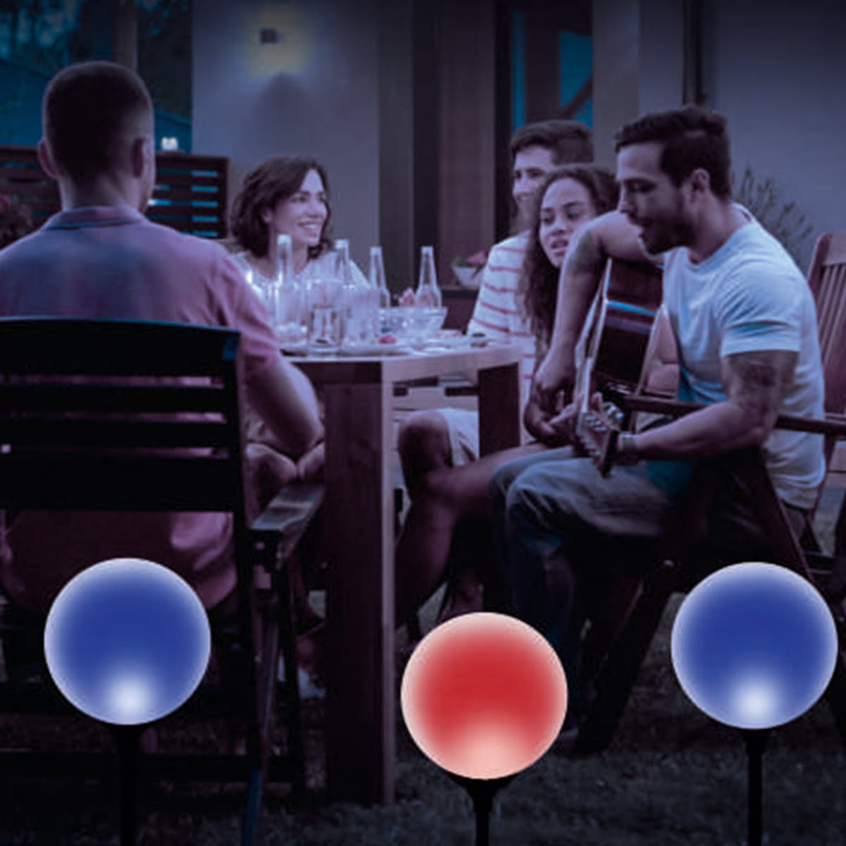 Lampa solara, glob din sticla LED, multicolor, MX 625 - imagine 6
