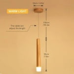 Lustra LED, lemn natural, 5 W, 1000 x 100 mm, Modern Design