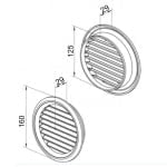 Grila ventilatie rotunda, 125 mm, MV 125BVS, Vents - imagine 3