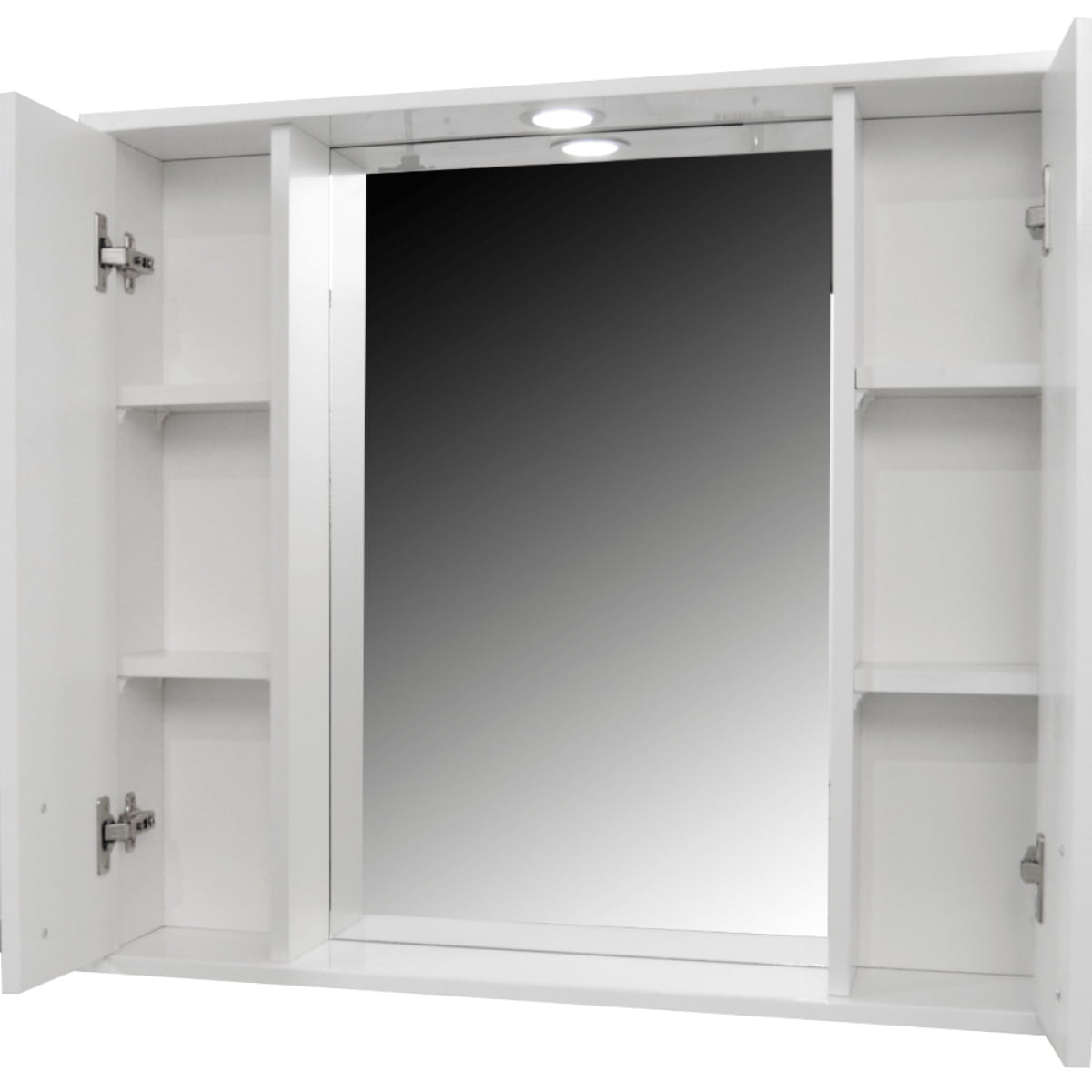 Dulap baie, cu oglinda, alb, 75 x 14 x 60 cm, BadenMob - imagine 2