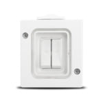Intrerupator aplicat, dublu,  P.T., alb, IP54, NV-1202.011, Novelite - imagine 2