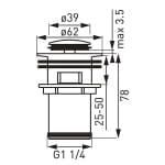 Ventil click-clack, D1 1/4”, S28300, Ferro - imagine 2