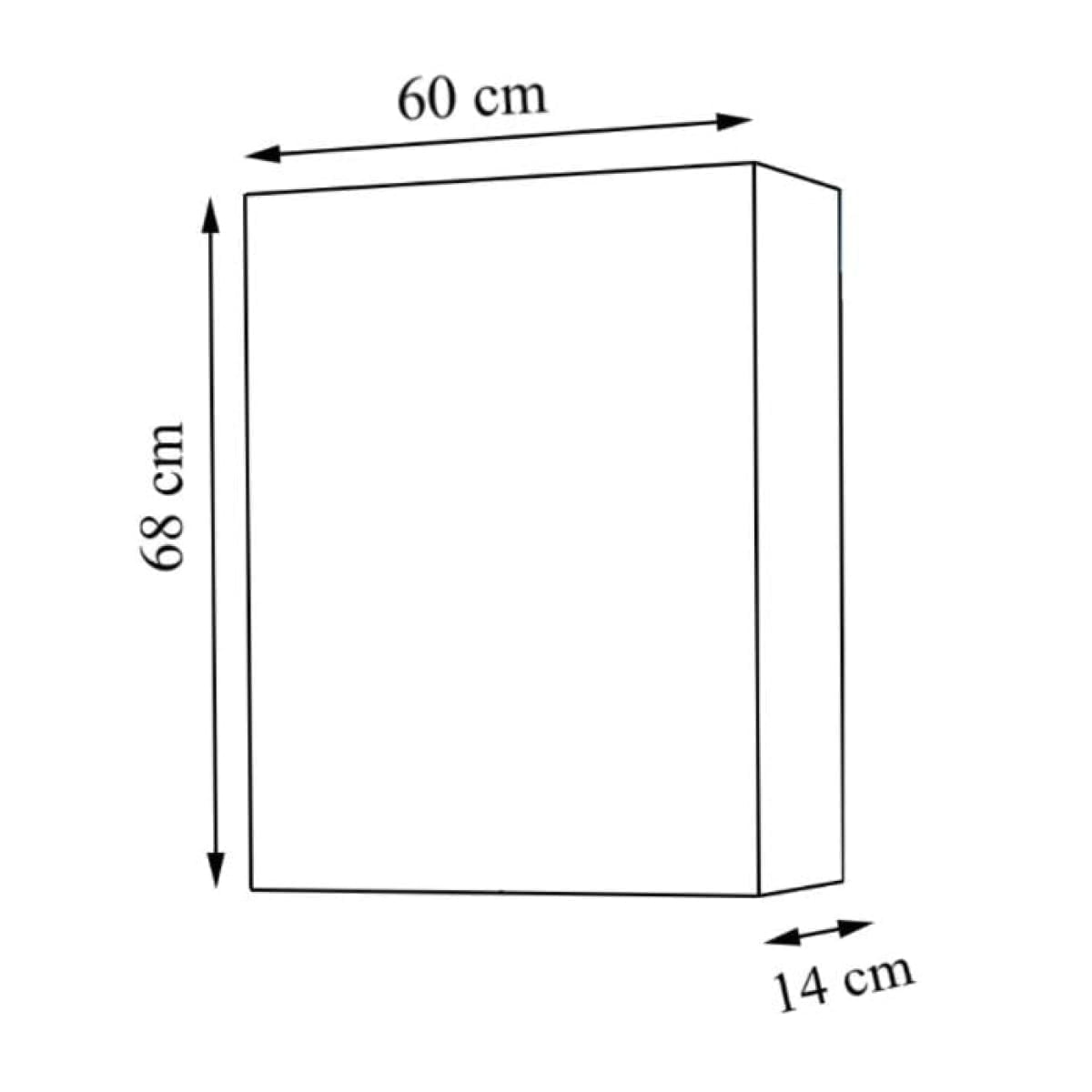 Dulap cu oglinda, alb, 60 x 68 x 14 cm, BadenMob - imagine 3