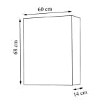 Dulap cu oglinda, alb, 60 x 68 x 14 cm, BadenMob - imagine 3