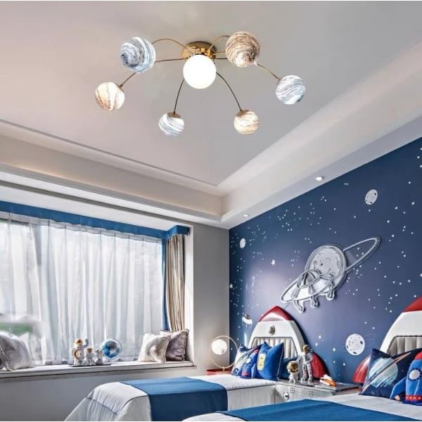 Lustra LED, planete, 80 x 80 x 40 cm