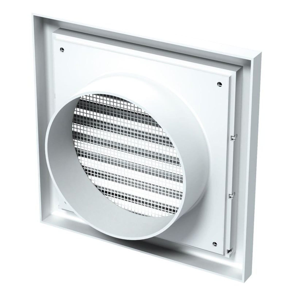 Grila ventilatie cu plasa insecte, plastic, 154 x 154 mm, 100 mm, alb, MV100, Vents - imagine 2