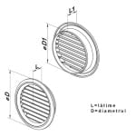 Grila rotunda, 100 mm, MV 100BVS, Vents - imagine 2
