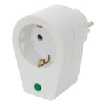 Stecher de retea, cu protectie la supratensiune, NVT 1/WH