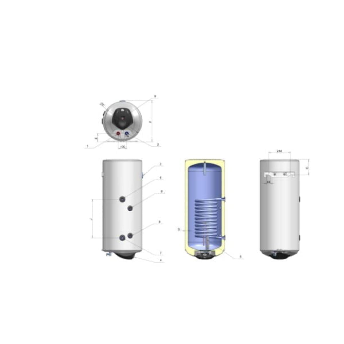 Boiler, cu serpentina, 80 L, 2000 W, Green Line, Eldom - imagine 3