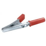 Cleste cabluri, tip aligator, rosu, conector tip banana, ALC 4/RD