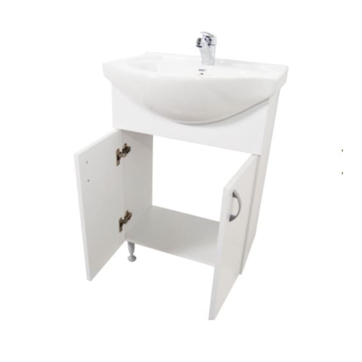 Mobilier baie, baza si lavoar, 55 cm, alb rustic, seria 001 - Eco, Alfa, BadenMob - imagine 2