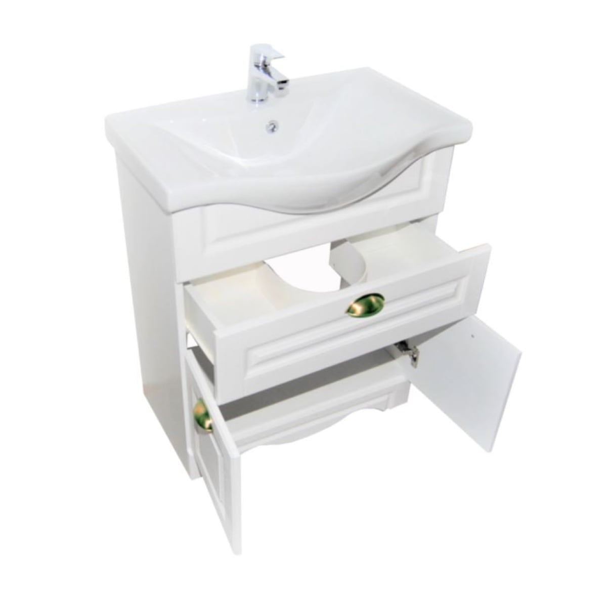 Mobilier baie, baza si lavoar, 60 cm, alb rustic, seria 172, BadenMob - imagine 3