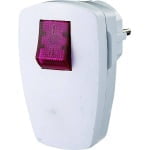 Stecher cu impamantare, cu intrerupator cu bec, 230 V, IP20, EMP100SWL