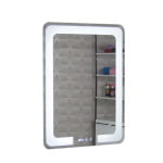 Oglinda baie, cu iluminare LED, functie dezaburire, ceas si termometru, 60 x 80 cm, MD1, BadenMob