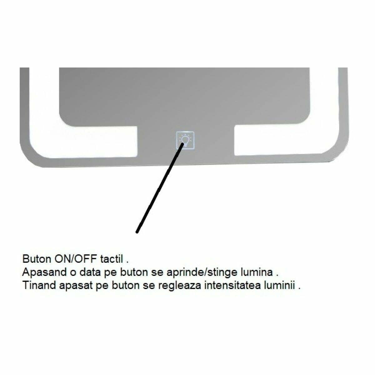 Oglinda baie, cu iluminare LED, intrerupator touch, 60 cm, MD1, BadenMob - imagine 4
