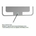 Oglinda baie, cu iluminare LED, intrerupator touch, 60 cm, MD1, BadenMob - imagine 4