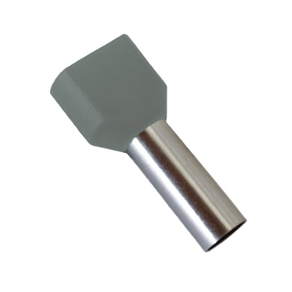 Pini dubli terminali izolati, 100 buc, TЕ2510, gri, Elmark