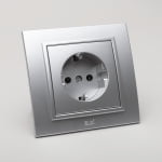 Priza simpla, cu CP ST, gri metalizat, Zena, Elbi - imagine 2
