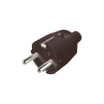 Stecher cu impamantare, cablu drept, negru, 250 V, NED 1/BK, Home