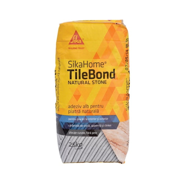 Adeziv pentru piatra naturala, alb, 25 kg, TileBond Natural Stone, SikaHome