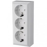 Priza cu impamantare, 3 socluri, interior, IP20, Business Line