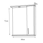 Dulap cu oglinda, alb, 60 cm, MDF, BadenMob - imagine 3