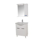 Mobilier baie, baza si lavoar, 65 cm, alb, seria 144, BadenMob - imagine 5