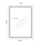 Oglinda baie, cu iluminare LED, intrerupator touch, rama neagra, 60 x 80 cm, BadenMob - imagine 3