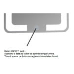 Oglinda baie, cu iluminare LED, intrerupator touch, rama neagra, 60 x 80 cm, BadenMob - imagine 4