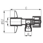 Robinet coltar, cu bila si maneta metalica, 1/2 x 3/4, Z1234K, Ferro - imagine 2