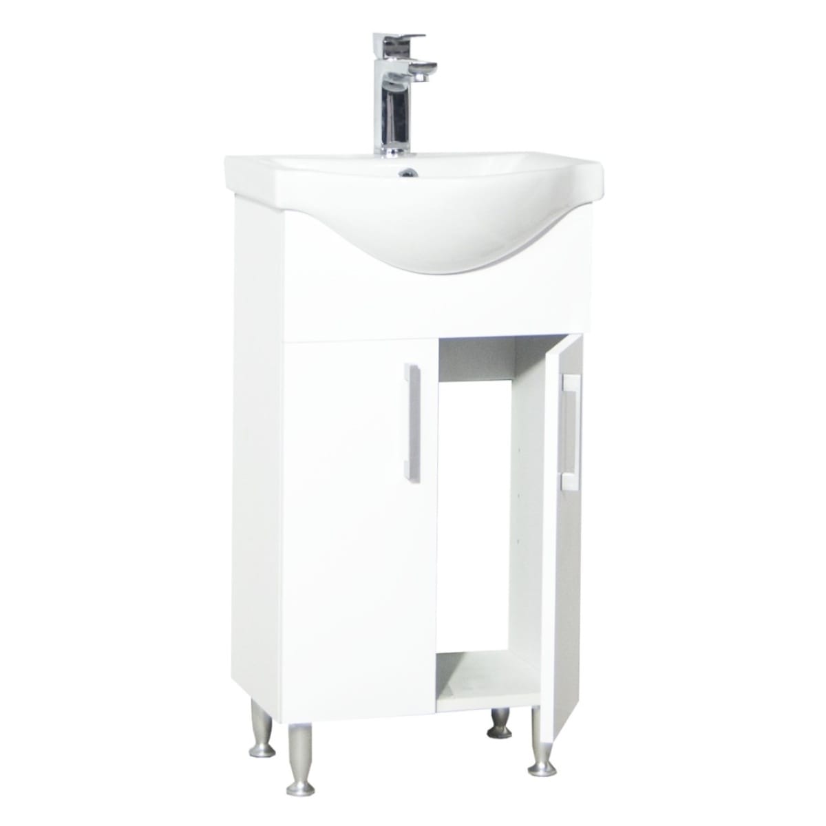 Mobilier baie, baza si lavoar, 45 cm, alb, seria 101, BadenMob - imagine 2
