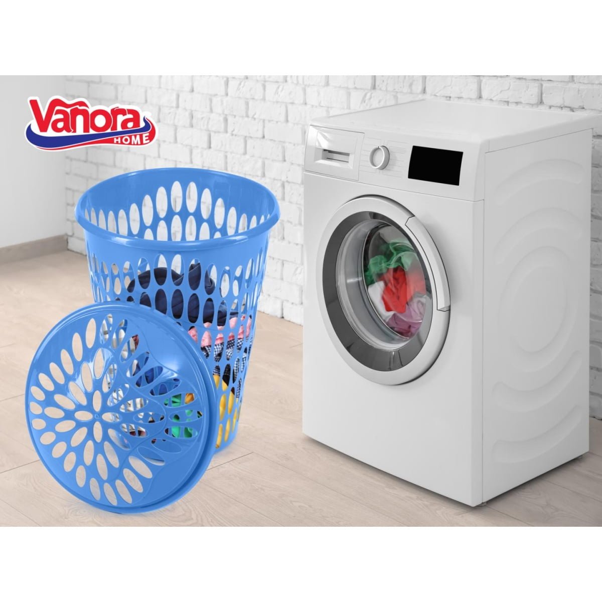 Cos rufe, cu capac, 54 L, albastru, VN-PW-1459A, Vanora, Heinner - imagine 3