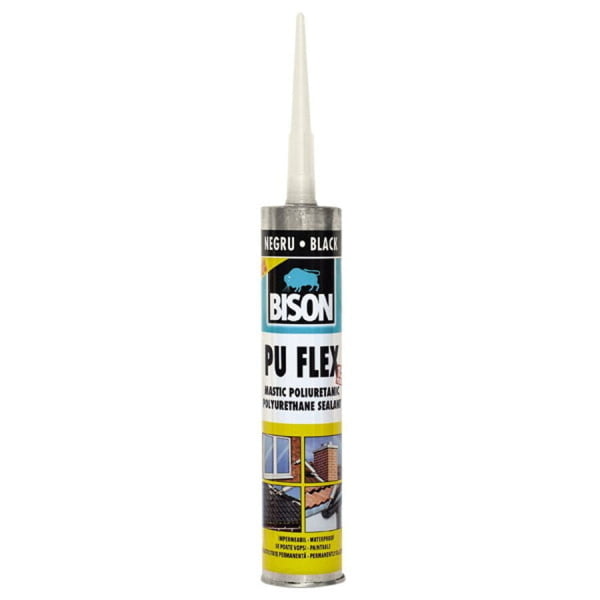 Adeziv etansant, negru, 300 ml, PU Flex, Bison