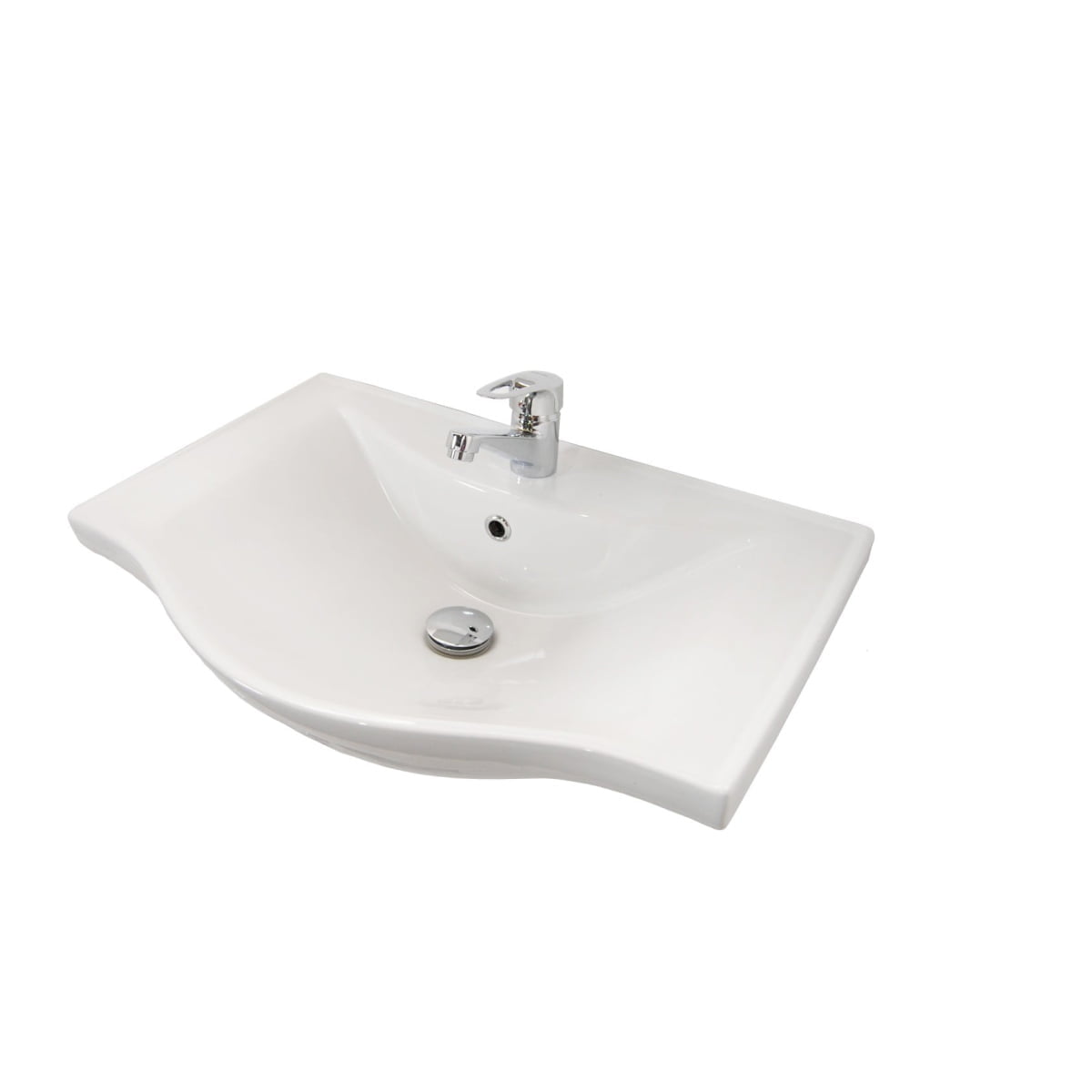 Mobilier baie, baza si lavoar, 55 cm, alb, seria 153, BadenMob - imagine 4